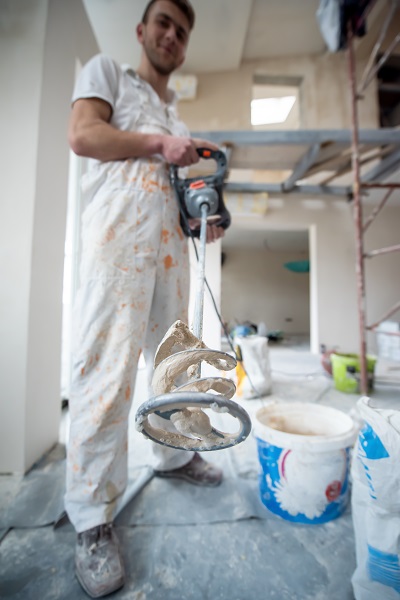mixing plaster